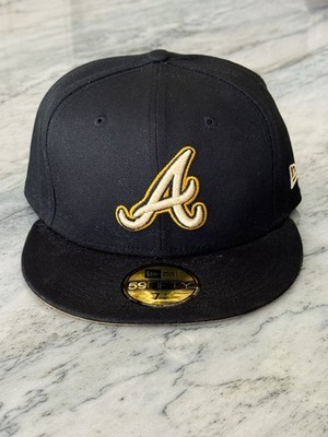 new era 59 fifty 7 3/8 Atlanta Braves Panama Black Yellow