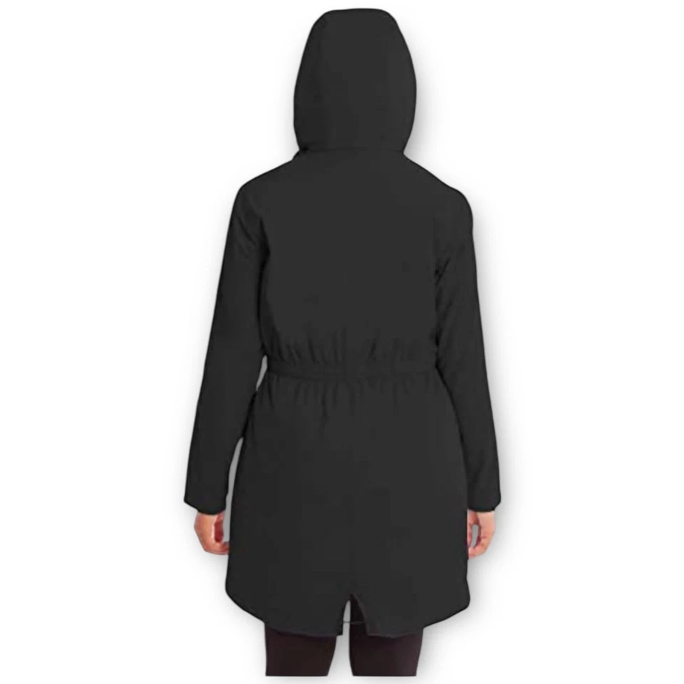 Jaqueta Anorak leve com capuz Kirkland Signature feminina preta média nova com etiquetas - Imagem 3 de 4