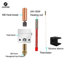 For Elegoo Neptune 4/4 Pro Throat Heater Block Heating Tube Nozzle Thermistor 3D