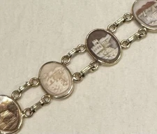 Deco VAN DELL 12k Gold Fill Shell Cameo Victorian Revival GRAND TOUR Bracelet