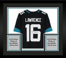 Framed Trevor Lawrence Jaguars Autographed Nike Black Vapor Fuse Limited Jersey