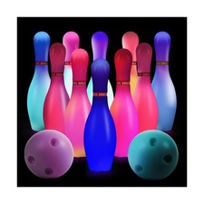 Light Up Bowling Set, Glow in The Dark Bowling Balls  Pins for Out... Fast Ship