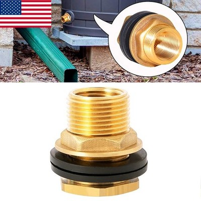 New BBF020 Brass Bulkhead Fitting 1/2'' NPT Female & 3/4'' GHT Male Tank Connector