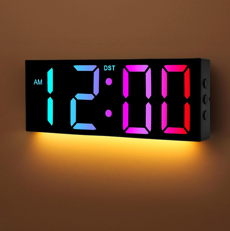 11" LED Large Display Digital Wall Clock with Remote Control for Office,Gym ..