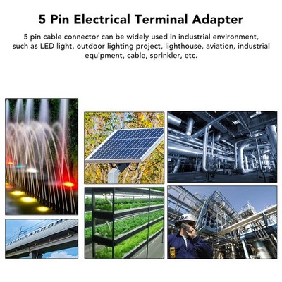 2x T Type Connector 5 Pin IP68 Outdoor Street Lamp Wire Connector 450V 32A HOT
