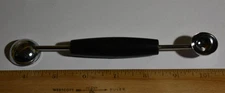Vintage EKCO USA Melon Baller Scooper Black Handle Double Headed Ball Scoop
