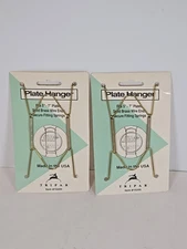 2 Tripar Plate Hangers 5" to 7"  Plates Solid Brass Wire Ends