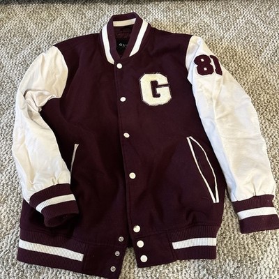 Guess Los Angles Letterman Style Jacket Red And White Men Size Medium