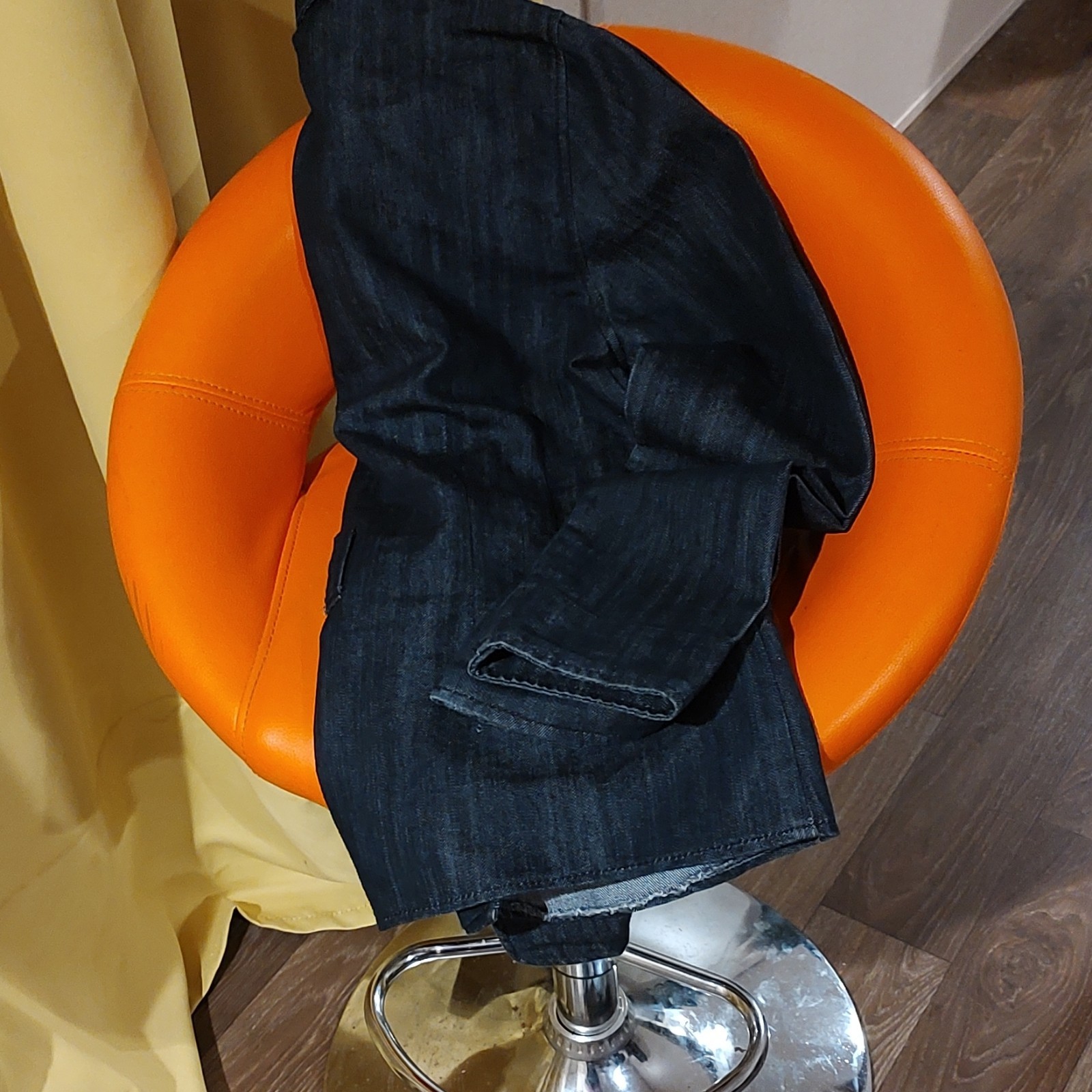 Baccini Dark Blue Button Front Collared Lined Sho… - image 4