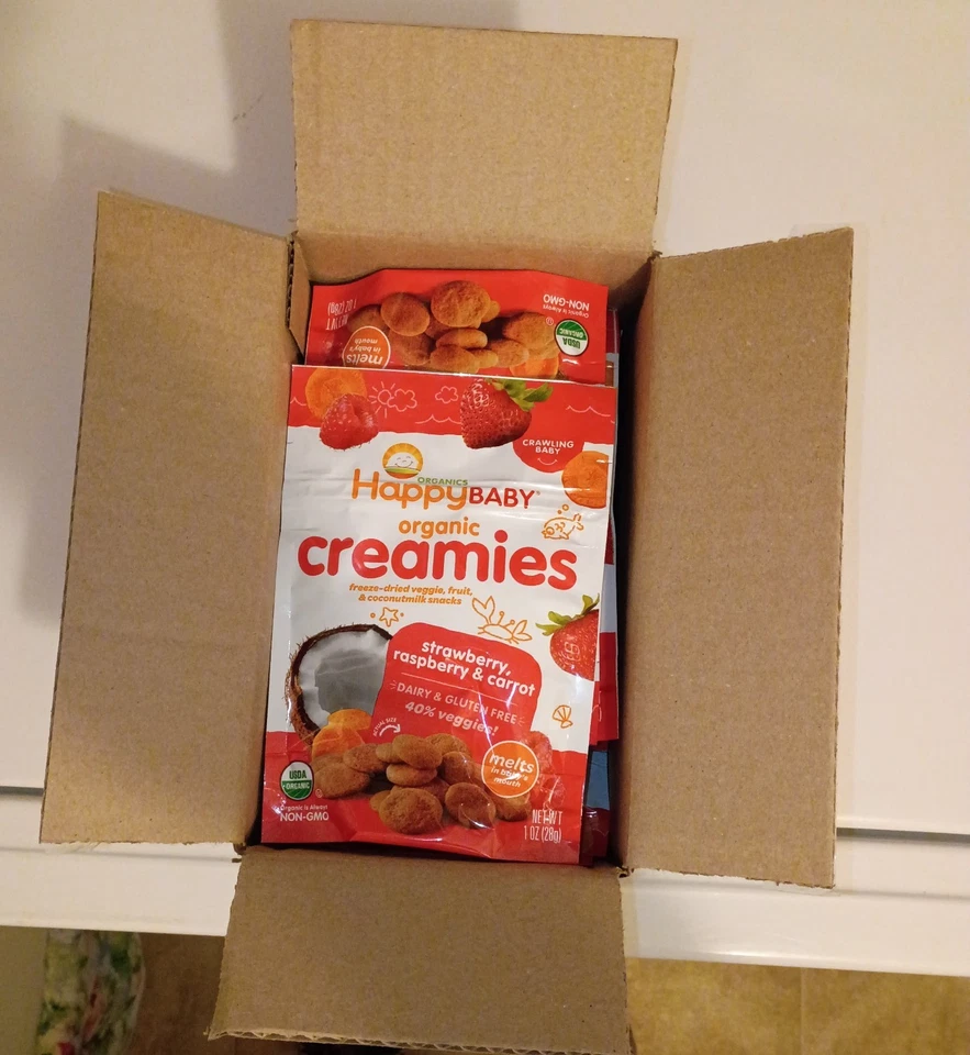 Cremas orgánicas Happy Baby sabor fresa, frambuesa y zanahoria Foto 3 de 3