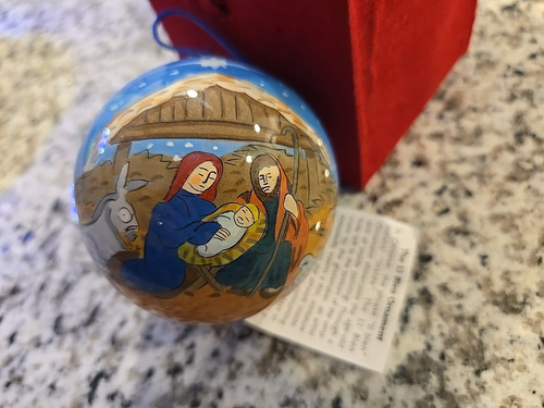 3 Vintage Li Bien Hand Painted Glass Christmas Ornament Excellent Condition box - Picture 6 of 16