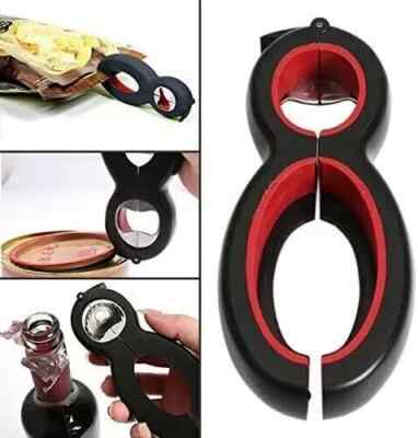 Edelstahl Glasöffner 6 in 1 Multi Bierflasche Dosenöffner rutschfest Camping