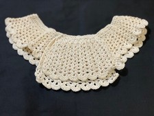 Vintage Crocheted RBG Style EMBROIDERED Dress COLLAR Handsewn Free Ship