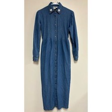 Vtg Robbie Bee dress denim button long sleeves teacher prairie cottage size 4