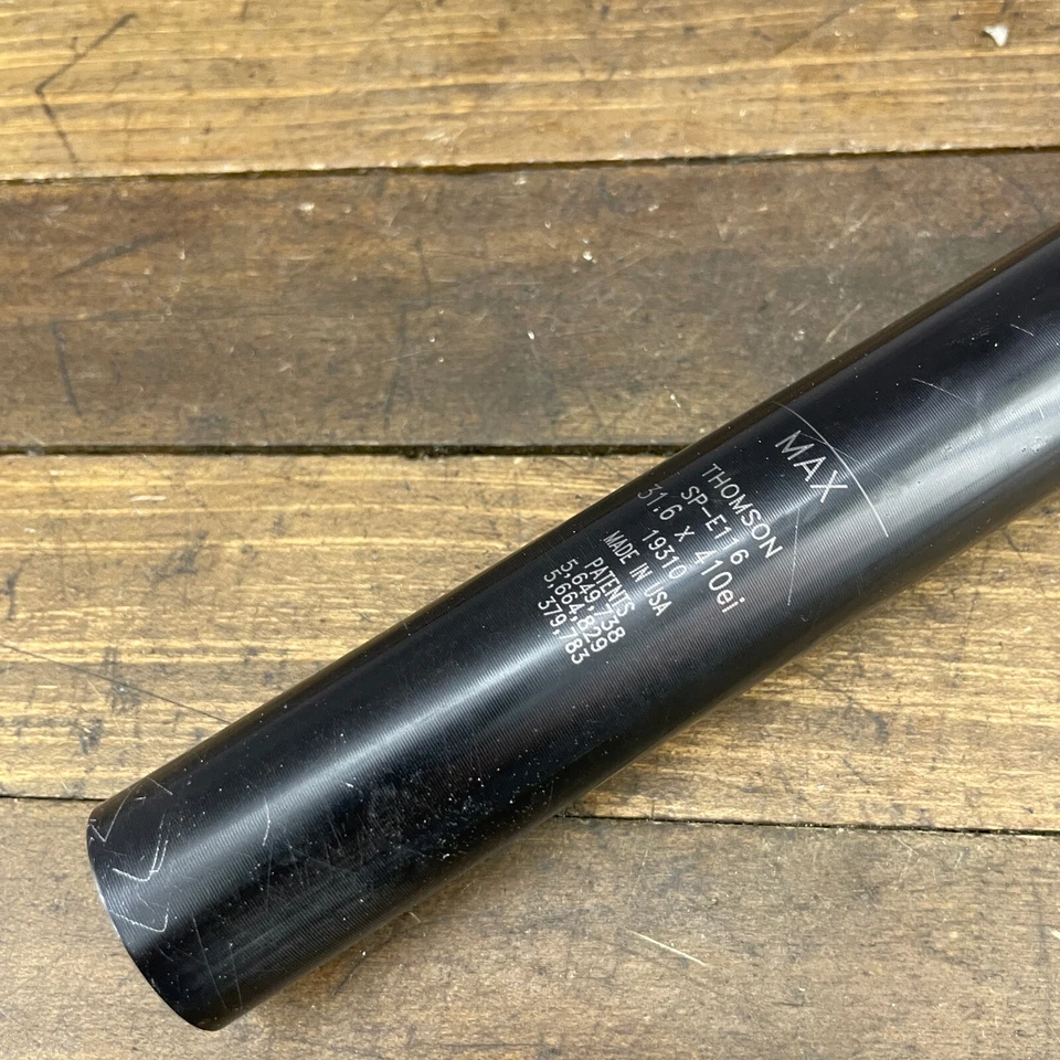 Thomson Elite Seatpost 31.6 mm USA 410mm SP-E116 Vintage Thompson Black Alloy A6 - Image 2 of 4