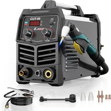 Plasma Cutter, 50 Amp Air Inverter Plasma Cutter, 110V/220V Dual Voltage Digital