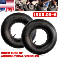 2PCS Lawn Mower Tire 15x6.00-6 Inner Tube 15X6-6, 15X6x6, 15/6x6 TR13 Valve