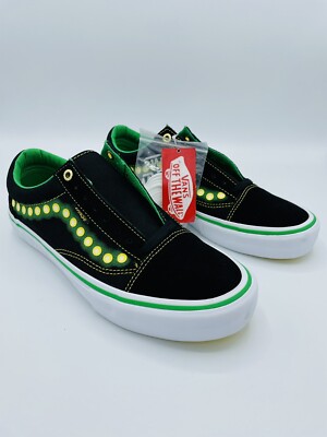 Vans Old Skool Pro Skate Black Green Suede Shake Junt Mens Size 9/ 10.5 WMS Size