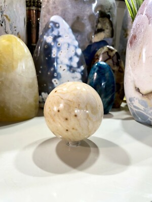 Beige Ocean Jasper  Crystal Orb Stone Sphere Healing Yoga Reiki Meditation 3  D