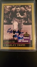 Charlie Trippi Broncos Hand Signed Pro Football Hall of Fame Card