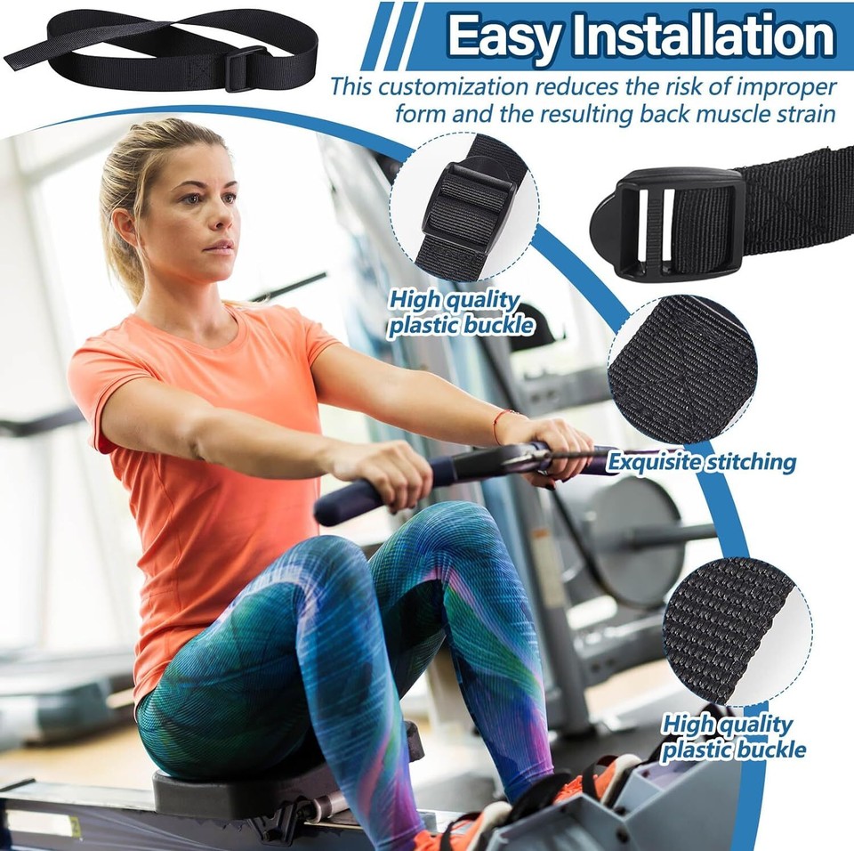 Rowing Machine Adjustable Foot Straps Compatible with Concept 2 Rower