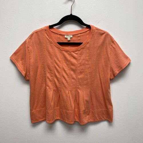 Pilcro Damen orange solide Baumwolle Baumwolle Plissee Pullover Cropped Top S $ 68