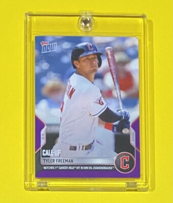 2022 MLB Topps Now Tyler Freeman Call-Up PURPLE PARALLEL /25 SSP Guardians #653