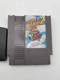 Super Mario Bros 2  (Nintendo, NES) Cartridge & Cover Only  - Pins are Cleaned