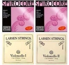 Cello Strings Set 4/4 Spirocore Tungsten  Stark  G,C -Larsen Soloist A and D