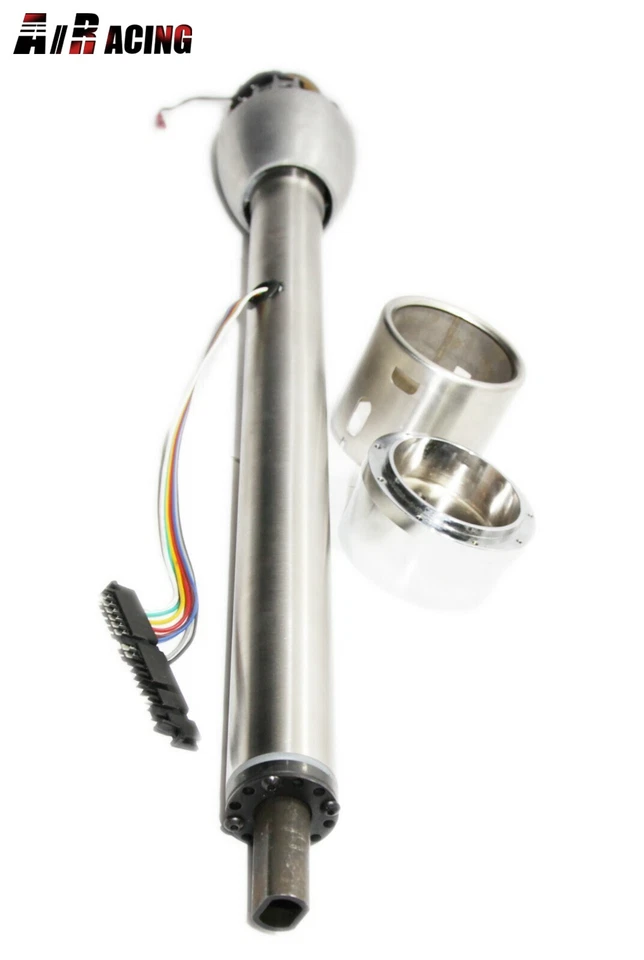 Universal 32" GM Style coluna de direção de mudança de piso + 9 furos adaptador de roda prata - Imagem 3 de 4