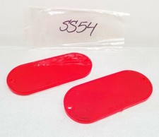 SS54 Signal Stat 4-3/8" Oval Red Reflector - 2 Screw Or Self-adhesive Mount -2pc