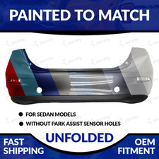 Rear Bumper 2014-2018 Mazda 3 Sedan Wo Park Sensors Painted To Match Ma1100215