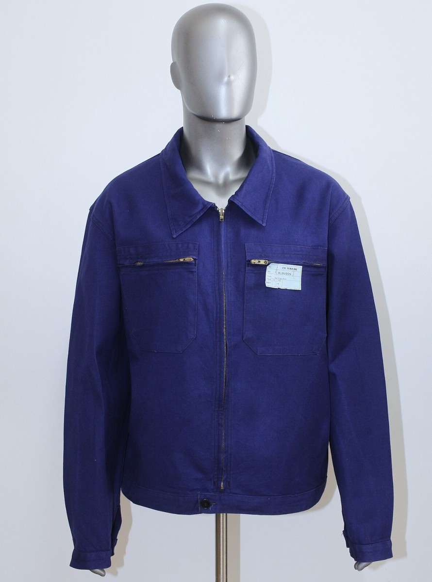 50s〜60s KOLESPORT JACKET New Vintage 1960s Indigo Cotton Twill Cyclist Work Jacket Sz
