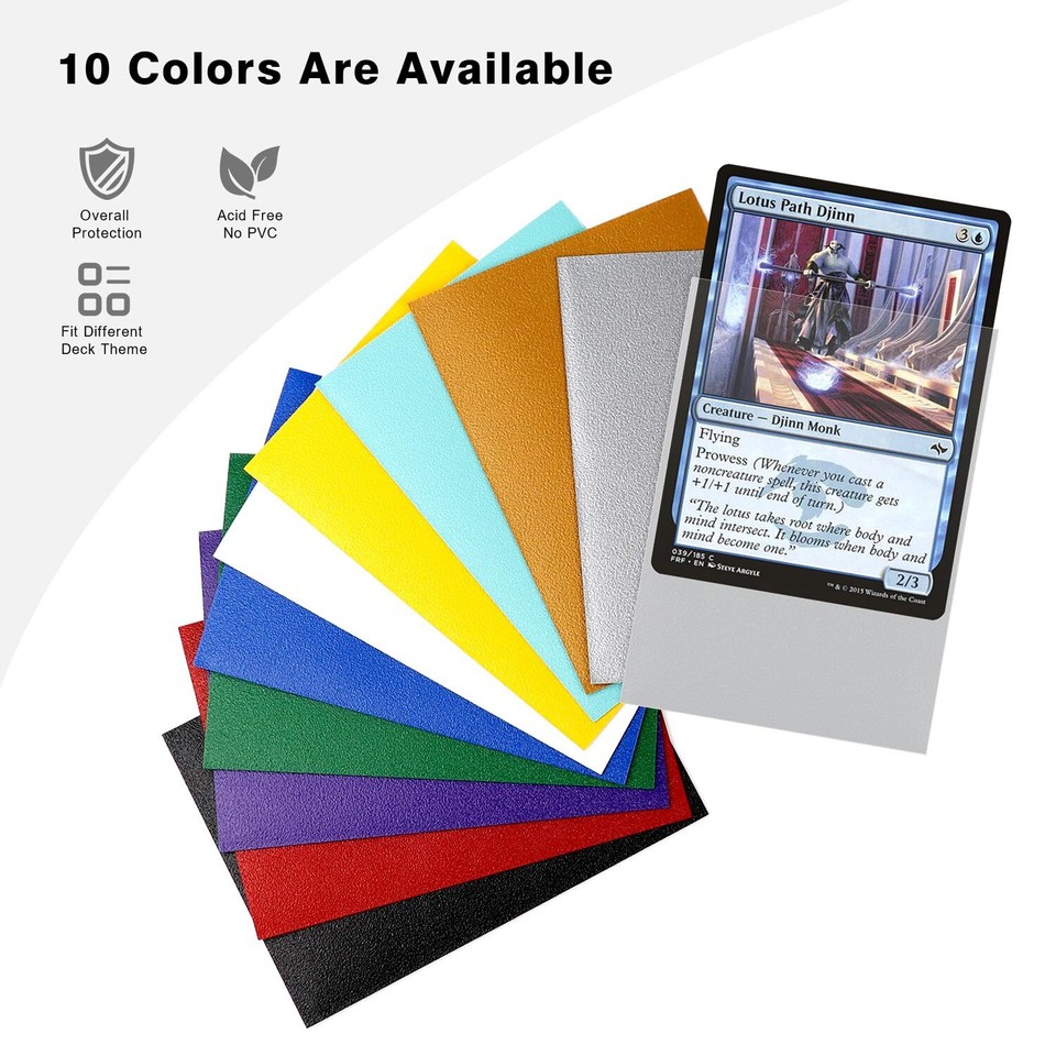 1000CT MTG Card Sleeves Clear Front Textured Back Card Sleeves Deck