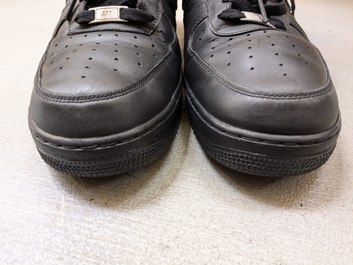 Nike Air Force 1 '07 Triple Black Men 13 Low Leather Sneakers