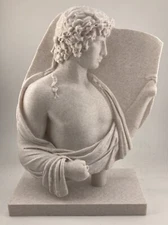 ROMAN SCULPTURE RELIEF OF ANTINOUS 9.8 INCH/250 MM, MUSEUM REPLICA