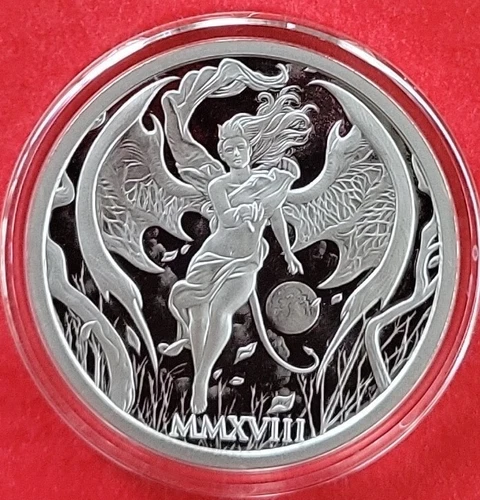 2 OZ .999 PURE SILVER PROOF 2018 TEMPTATION OF THE SUCCUBUS ROUND COIN COA GIRL