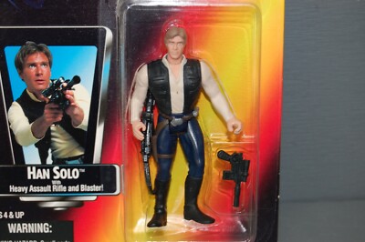 1995 Kenner Star Wars Han Solo w/ Heavy Assault Rifle & Blaster No