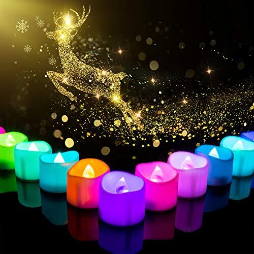 ティート　teat イーブー　蓄光 24 Pack Flameless LED Tea Light Candles 7 Color Changing Tealight