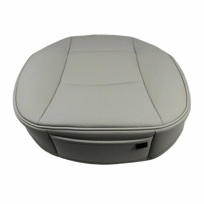 Car Front Full Surround Seat Cover Breathable Leather Pad Mat Chair Cushion Gray - Image 4 of 4