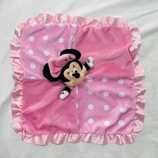 Disney Blanket Kids Preferred Minnie Mouse Pink  Polka Dots Crinkle Patchwork