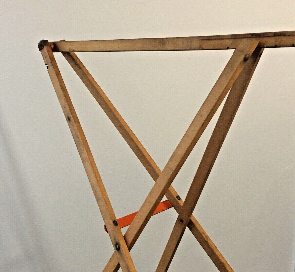 PRIMITIVE Warner Wooden Drying RACK Folding Wallpaper Stand Herbs ...