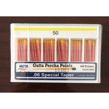 META GUTTA PERCHA POINTS SIZE 50 .06 SPECIAL TAPER COLOR CODED 60/BOX DENTAL