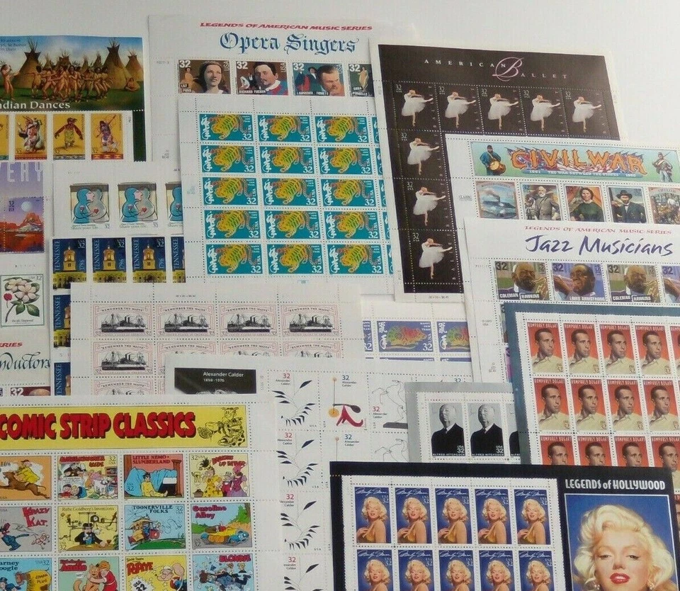 Five (5) Sheets x 20 = 100 of Assorted Mixed Designs of 32¢ US USA Postage Stamp - Image 2 of 4