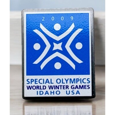 2009 Idaho Special Olympics Pin World Winter Games Silver Tone Blue White