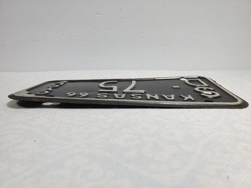 1966 Kansas Motorcycle License Plate SD 75 SD75 - Picture 4 of 4