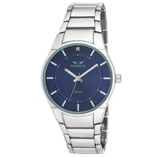 Gianello Men's Genuine Diamond Dial Matte Link Watch Carat Size 1/10