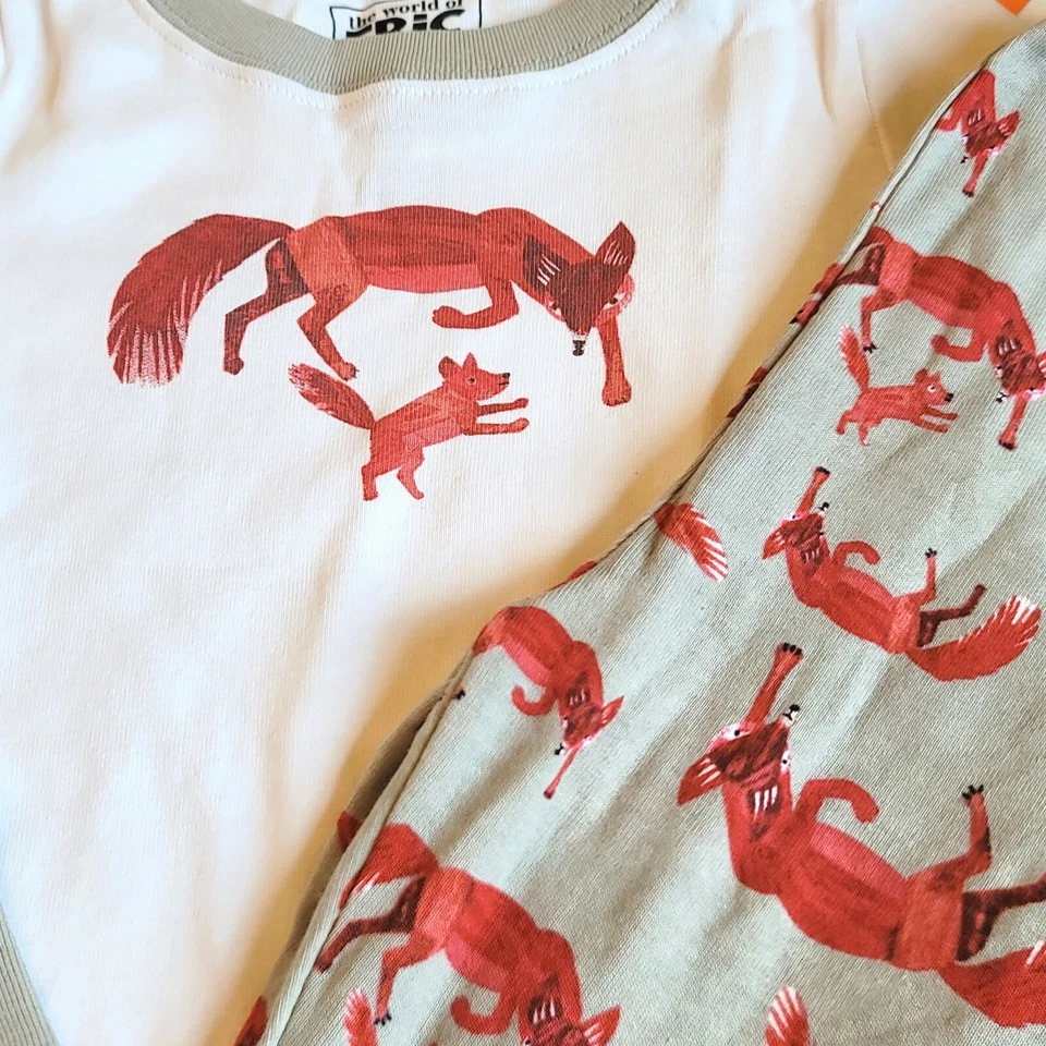 Pijama Gymboree Eric Carle 4 4T Gymmies Fox Gris Nuevo con Etiquetas 2013  Foto 2 de 2