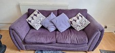 Purple 2 seater DFS Material Sofa Bed, Small Double Removable Washable Covers
