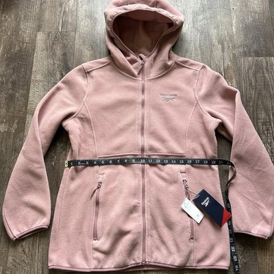 Large Women s Me With Tags Pink Fleeced Hooded Jacket